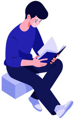 Fototapeta na wymiar man reading a book. Generative AI