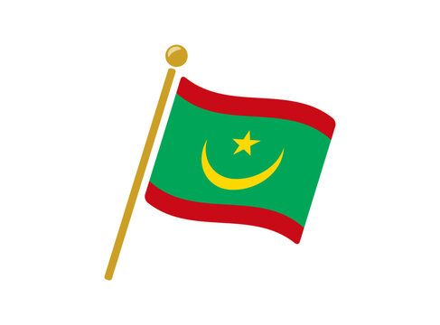 モーリタニアの国旗アイコン ベクターイラスト