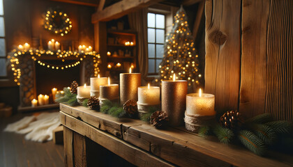 Christmas candles,  candles, xmas, generative ai