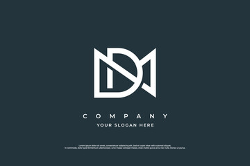 Minimal Letter DN Monogram Logo Design Vector