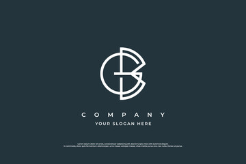 Initial Letter BG Logo or GB Monogram Logo Design Vector