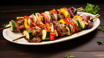 Lamb kebab with vegetable