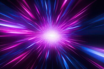 Obraz premium Cosmic burst. Vibrant abstract light show in dark. Futuristic elegance. Glowing artistry of light. Ethereal radiance. Enigmatic glittering lights in space