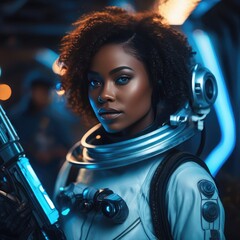 A girl on another planet with a gun defends a research base