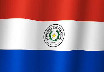 republic of paraguay national flag 3d illustration close up view