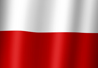 poland national flag 3d illustration close up view