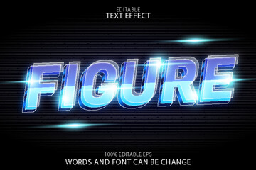 figure editable text effect emboss modern style