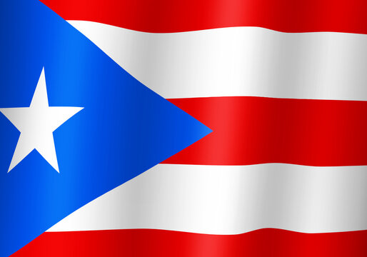 puerto rico national flag 3d illustration close up view