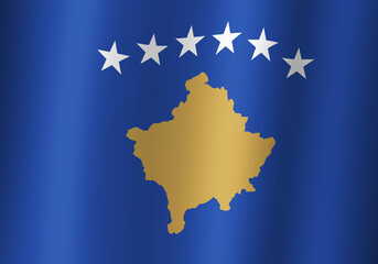 republic of kosovo national flag 3d illustration close up view