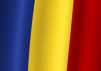 Fototapeta premium romania national flag 3d illustration close up view