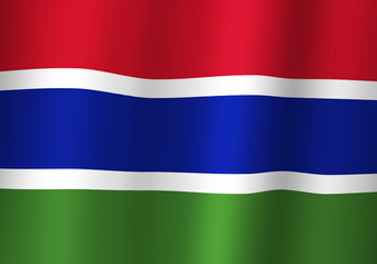 republic of the gambia national flag 3d illustration close up view