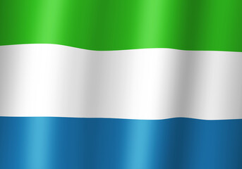 sierra leone national flag 3d illustration close up view - obrazy, fototapety, plakaty