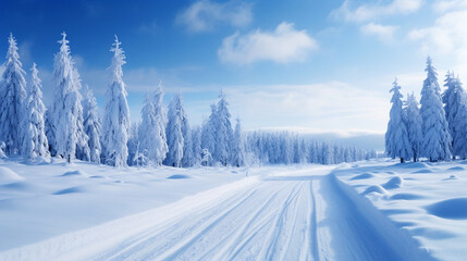 Fototapeta na wymiar 雪の積もった山の風景