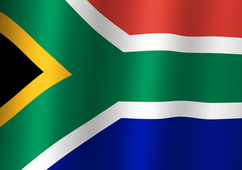 republic of south africa national flag 3d illustration close up view