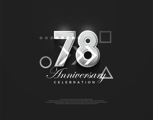 78th anniversary number, modern elegant and simple. Premium vector background for greeting and celebration.