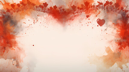 beautiful illustration of a heart in red and orange colors, abstract and artistic heart symbol