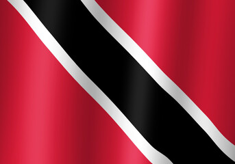 trinidad and tobago national flag 3d illustration close up view