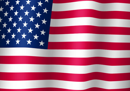 united states of america national flag 3d illustration close up view