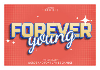 forever young editable text effect emboss modern style