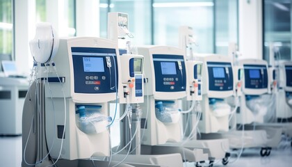 Photo of a Lineup of Essential Medical Tools in a Well-Organized Healthcare Facility