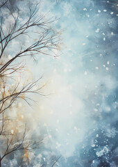 abstract and artistic christmas background, blue winter background
