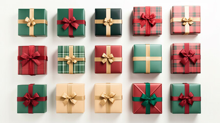 プレゼントと白背景の画像素材