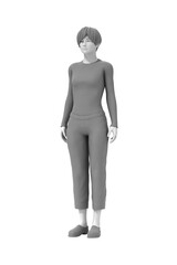 Woman standing, 3D computer graphic image of human body - 672087168