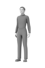Man standing, 3D computer graphic image of human body - 672087178