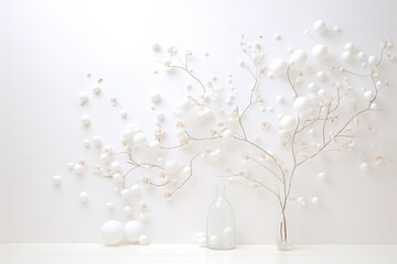 3D Render of Minimal and simple decoration on a white background, creating a happy and inviting image.