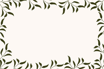 Collection of background designs for flower arrangements, maroon green leaves and flower illustrations - obrazy, fototapety, plakaty