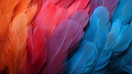 Macro Studio Shot of Colored Bird Feathers