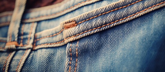 Classic jeans with a pocket on the side Close in view