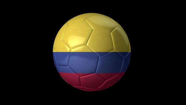 3D Animation Video of a Spinning Ball Icon with a Ball depicting the Country of Colombia