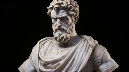 Fototapeta na wymiar Marble sculpture of a stoic man