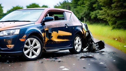 car crash on the road