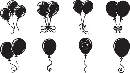 Balloon Silhouette, Flying Balloon Clipart