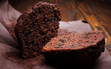 chocolate cake with coffee