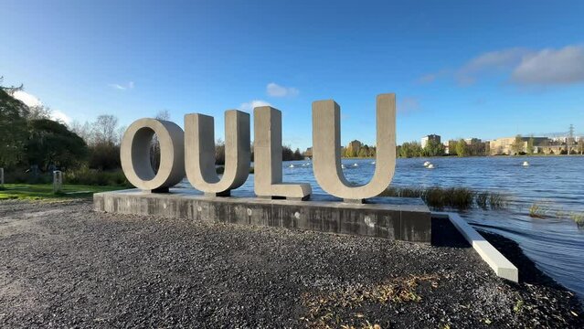 Oulu large letters outdoors, Finland