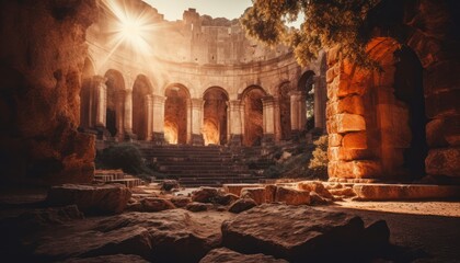 Photo of Sunlight Illuminating Abandoned Structure in the Morning