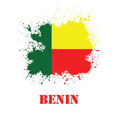 Benin flag splash design, vector eps 10 