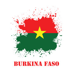 Burkina Faso flag splash design, vector eps 10 