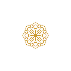 mandala set gold color elements set