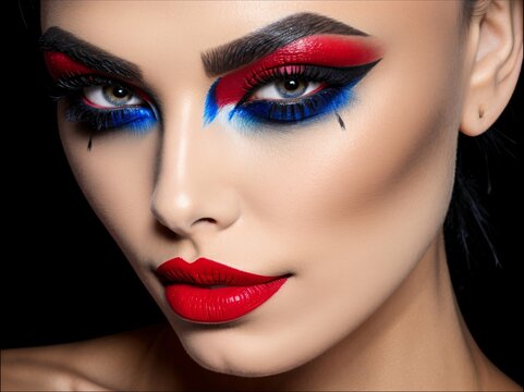 Photo of a woman with makeup. For a beauty salon.