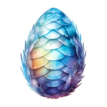 Watercolor pastel blue dragon egg