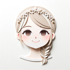 Illustration with a girl's face in an origami style, facial expression