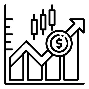 financial chart with dollar sign and arrow clip art preview