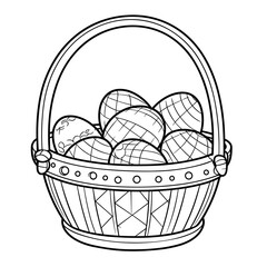 Fototapeta premium Easter Basket Coloring Page Kids , Coloring Pages Png