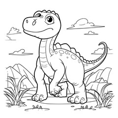 Fototapeta premium Neuquensaurus Dinosaur Coloring , Coloring Pages Png