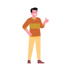 set of poses of young men with shoes man