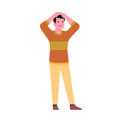 set of poses of young men with shoes young